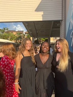 Sofia with friends laughing in Hawaii