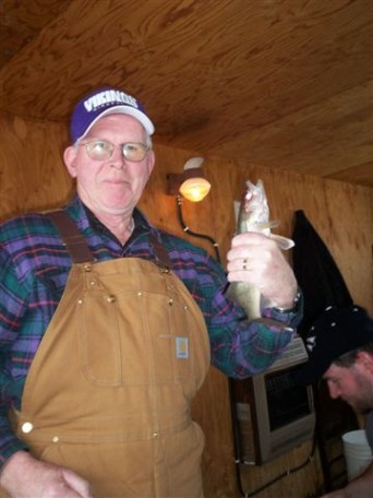 Glenn catches a walleye